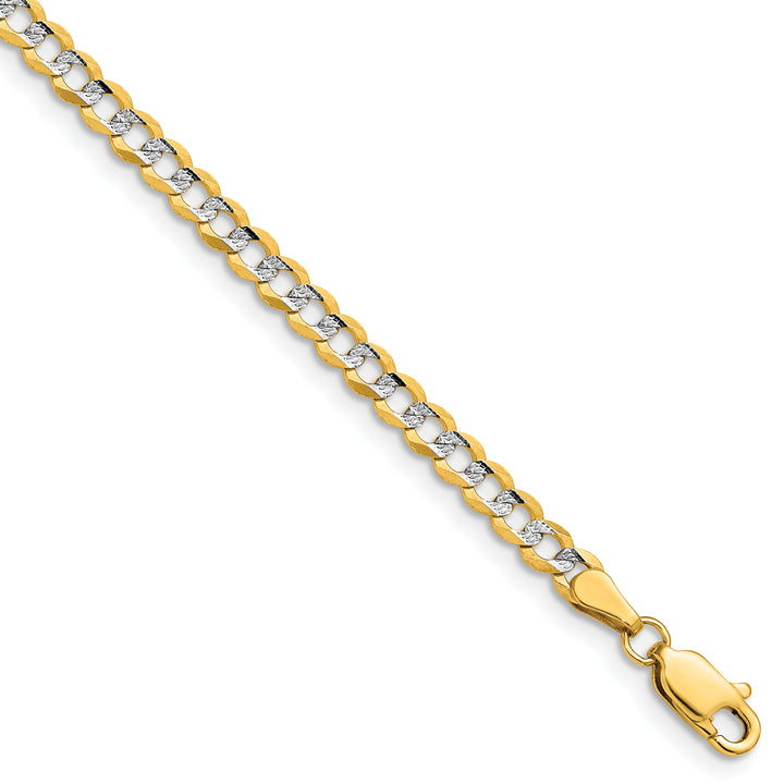 14k 3.7mm Lightweight Pavé Flat Cuban Chain