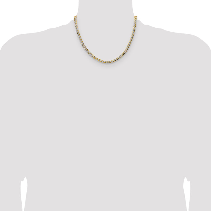 14k 4.7mm Lightweight PavÃ© Flat Cuban Chain
