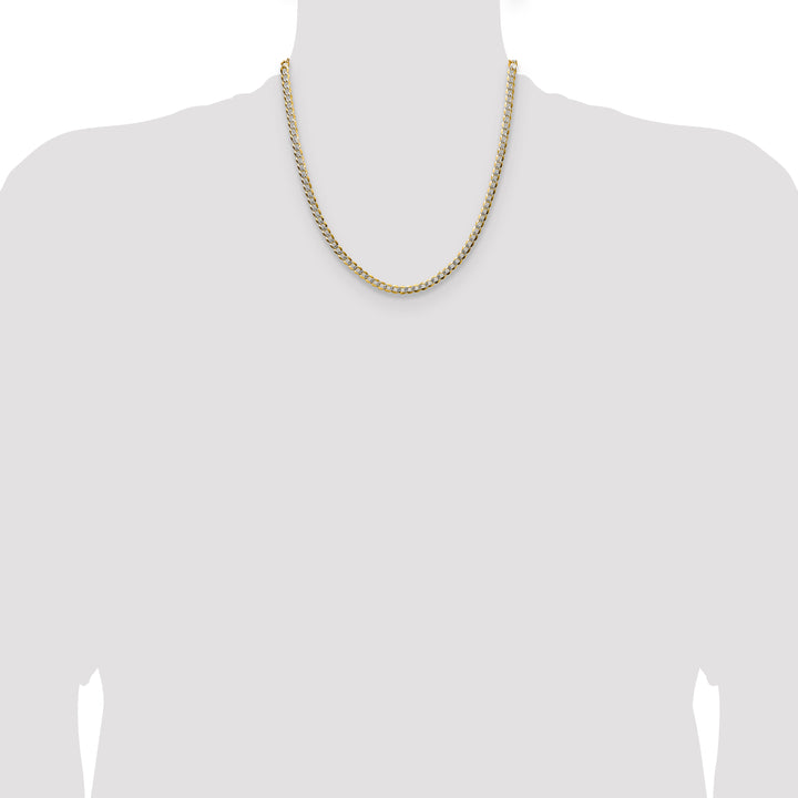 14k 4.7mm Lightweight PavÃ© Flat Cuban Chain