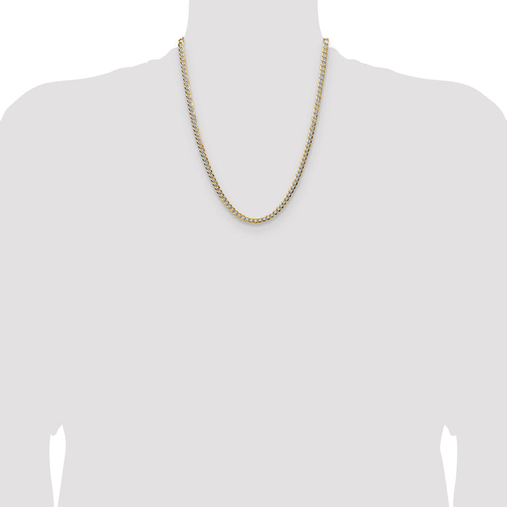 14k 4.7mm Lightweight Pavé Flat Cuban Chain