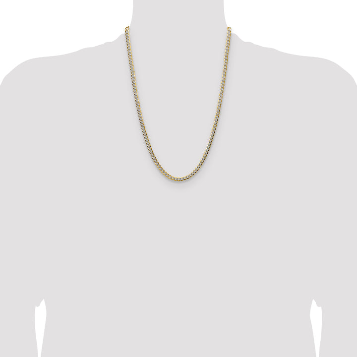 14k 4.7mm Lightweight Pavé Flat Cuban Chain