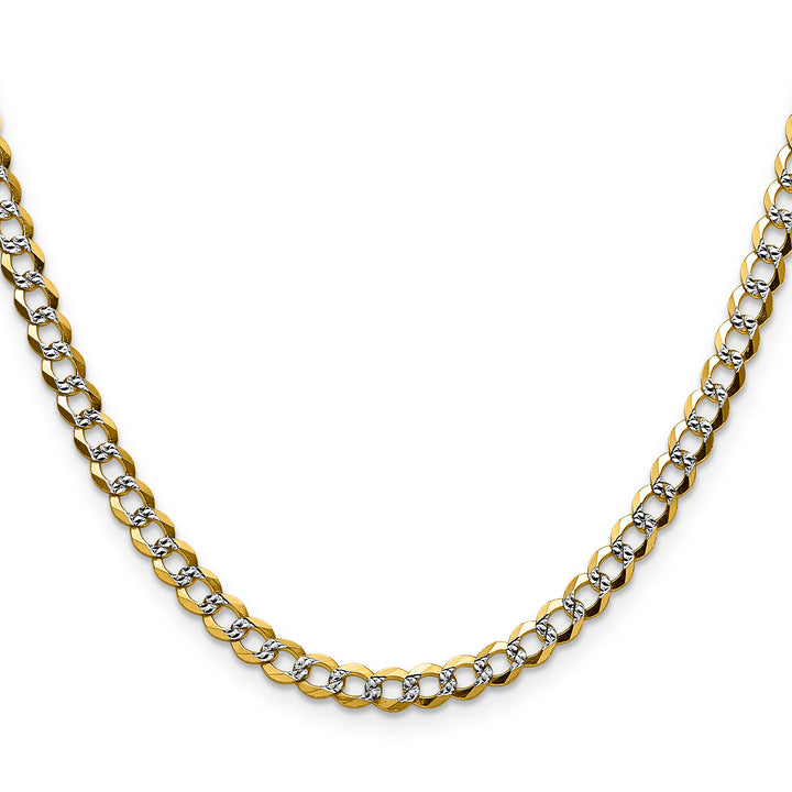 14k 4.7mm Lightweight Pavé Flat Cuban Chain