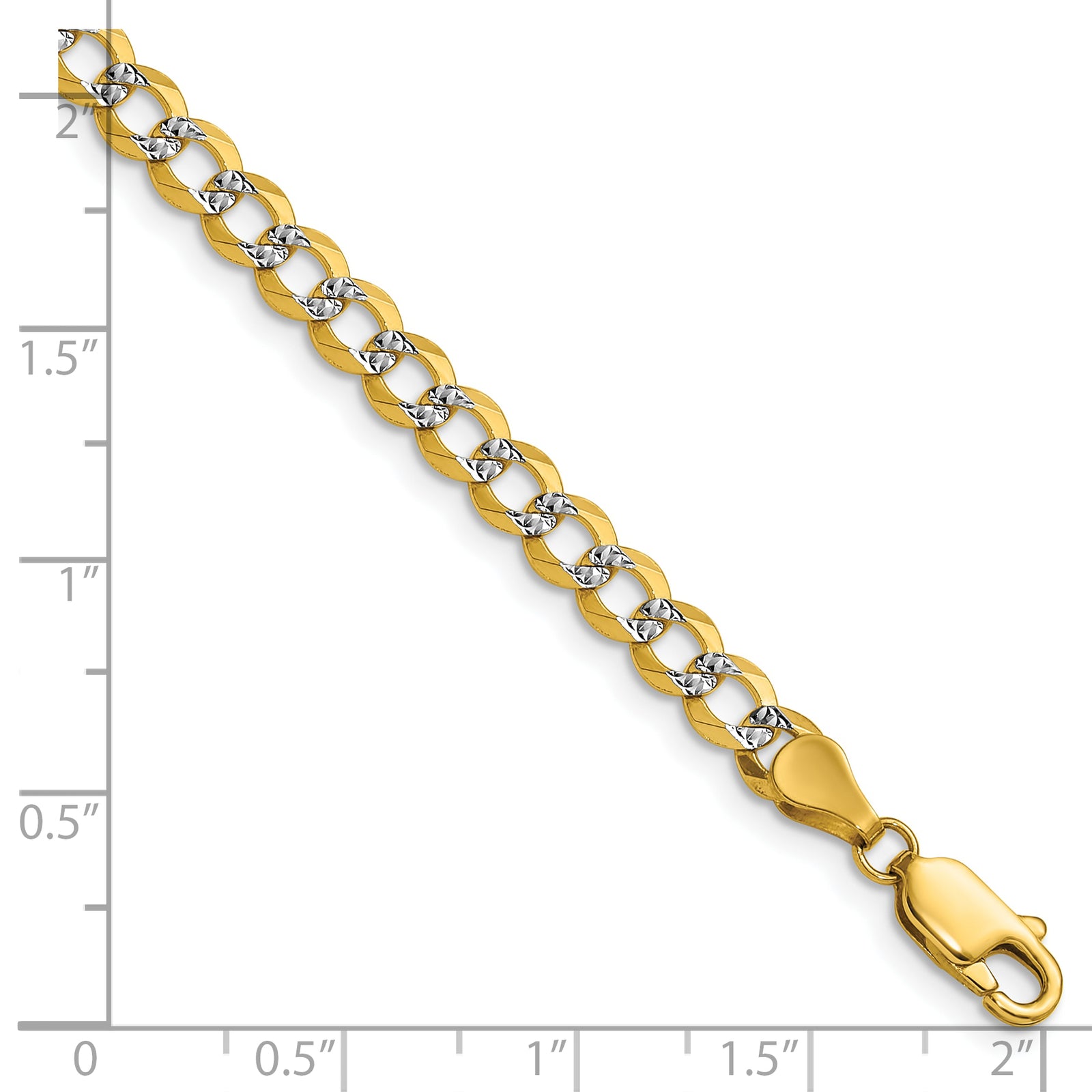 14k 4.7mm Lightweight Pavé Flat Cuban Chain
