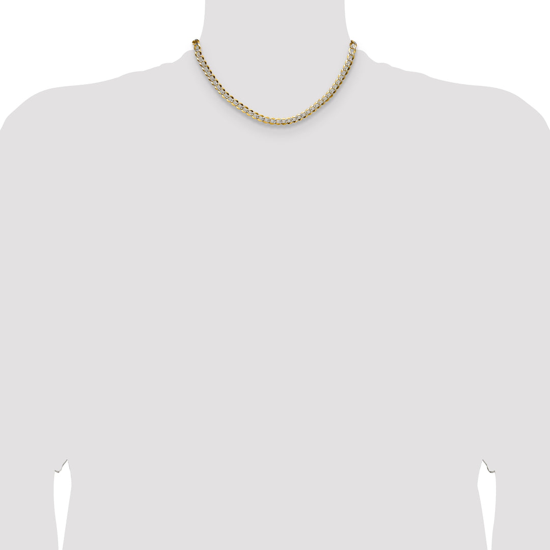 14k 5.9mm Lightweight PavÃ© Flat Cuban Chain