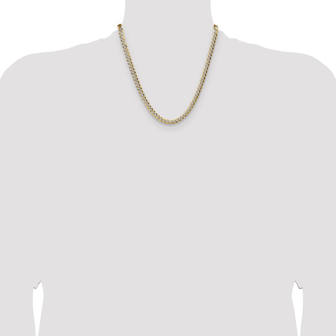 14k 5.9mm Lightweight PavÃ© Flat Cuban Chain