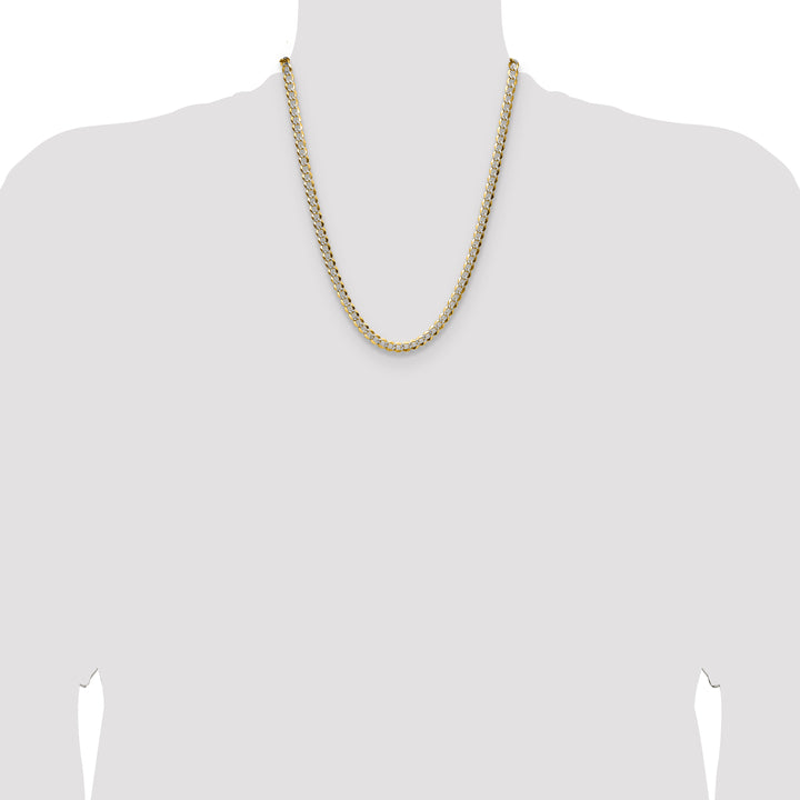 14k 5.9mm Lightweight PavÃ© Flat Cuban Chain