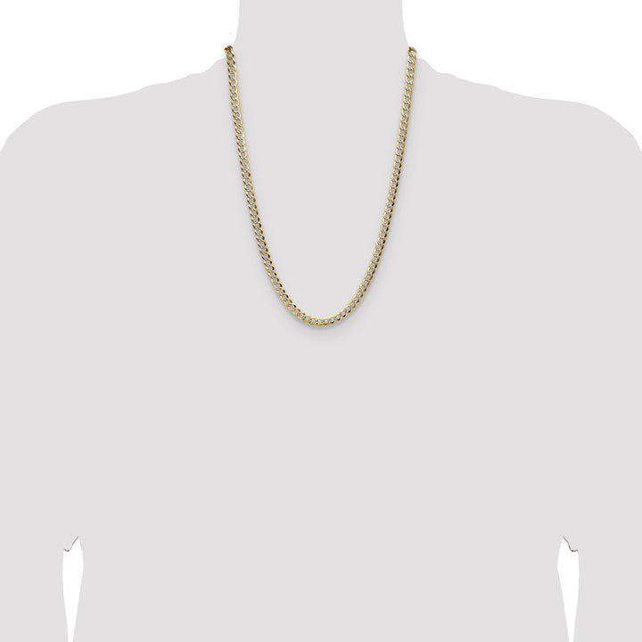 14k 5.9mm Lightweight PavÃ© Flat Cuban Chain