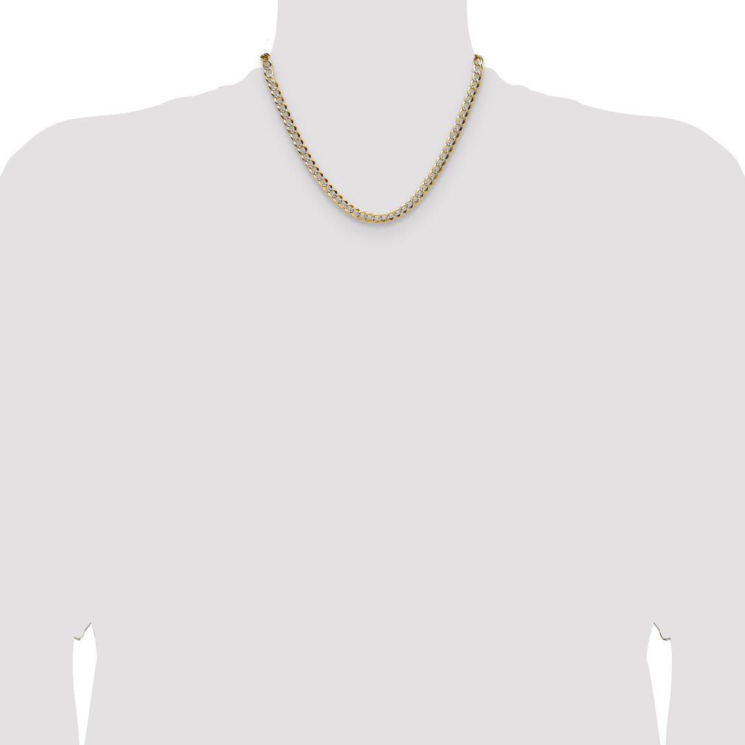 14k 5.9mm Lightweight Pavé Flat Cuban Chain