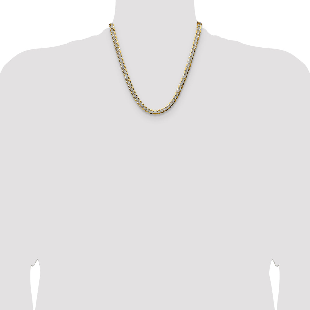 14k 7.2mm Lightweight Pavé Flat Cuban Chain