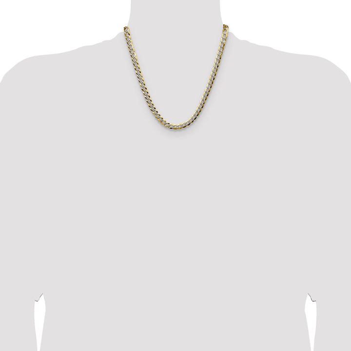 14k 7.2mm Lightweight Pavé Flat Cuban Chain