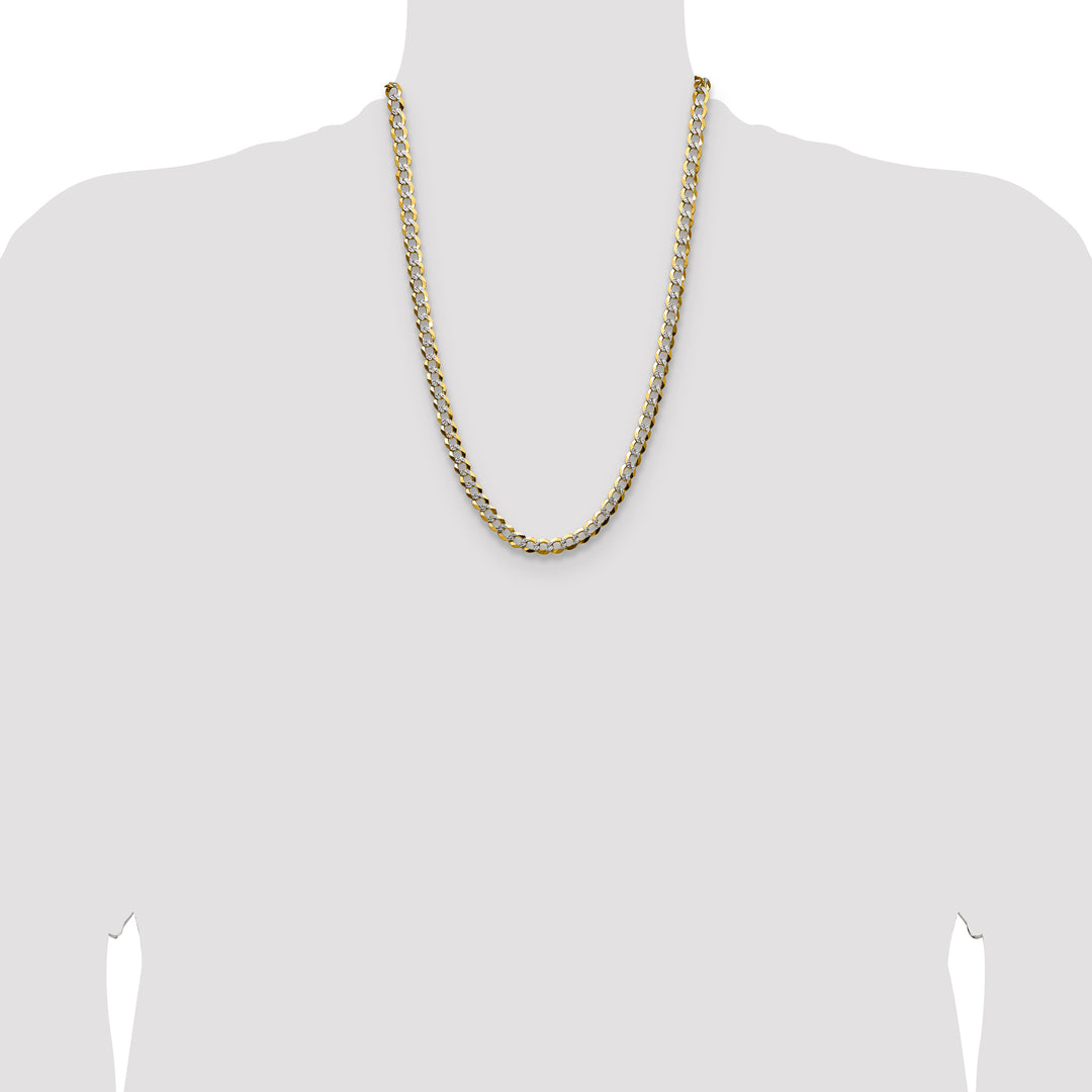 14k 7.2mm Lightweight Pavé Flat Cuban Chain