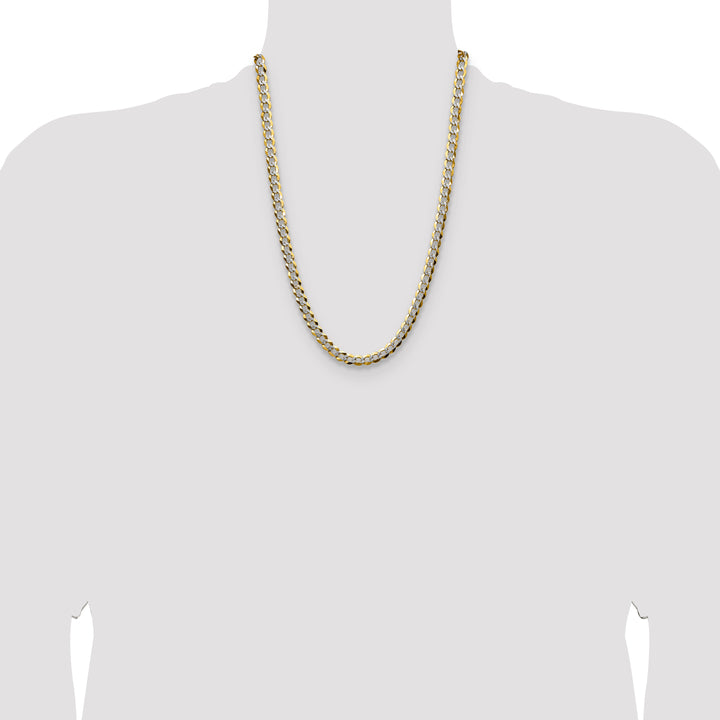 14k 7.2mm Lightweight Pavé Flat Cuban Chain