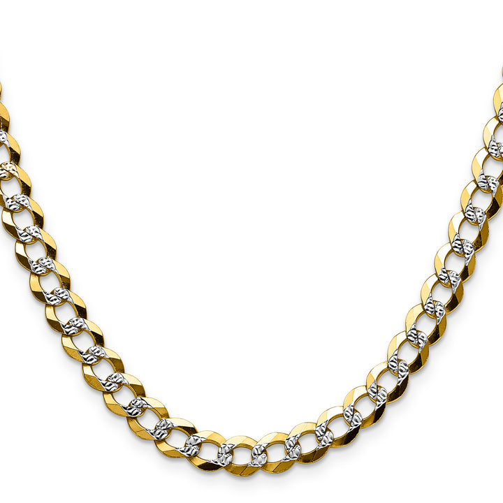 14k 7.2mm Lightweight Pavé Flat Cuban Chain