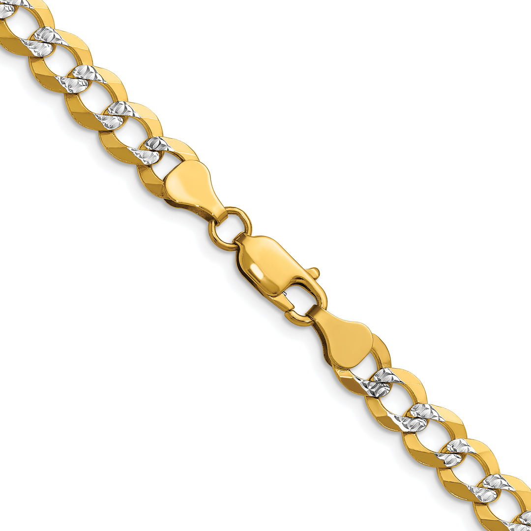 14k 7.2mm Lightweight Pavé Flat Cuban Chain