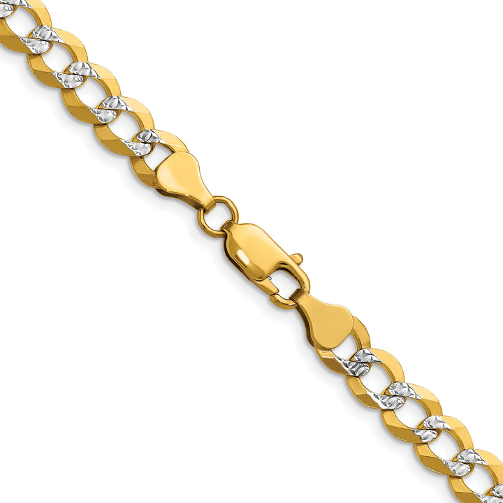 14k 7.2mm Lightweight Pavé Flat Cuban Chain