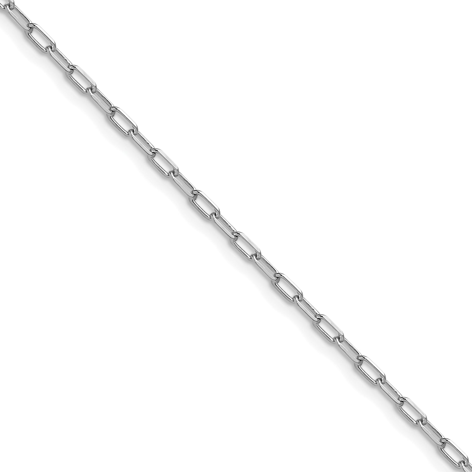 14k White Gold 2.2mm Solid Beveled D/C Paperclip Chain (100 inch Spool)