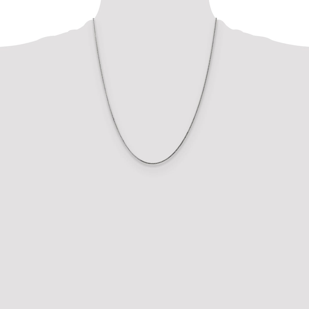14k White Gold 1.3mm Curb Pendant Chain
