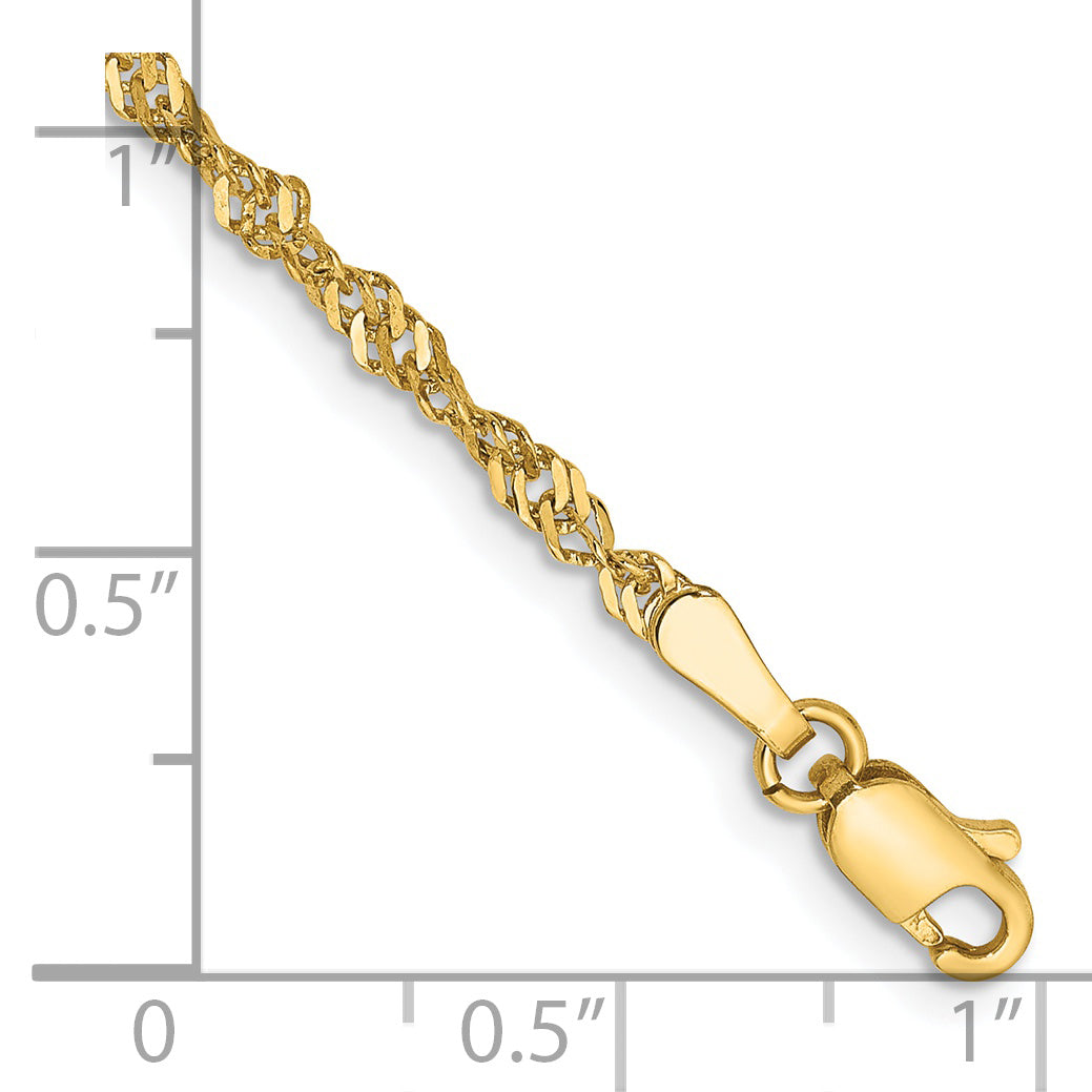 14k 2mm Singapore Chain