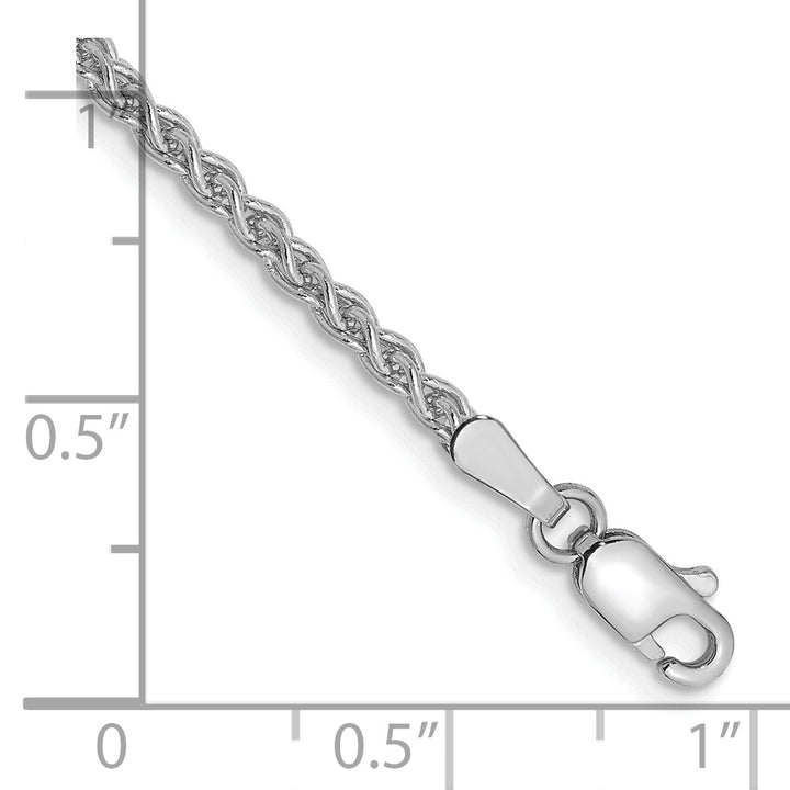 14k White Gold 2.1mm Spiga Chain Anklet