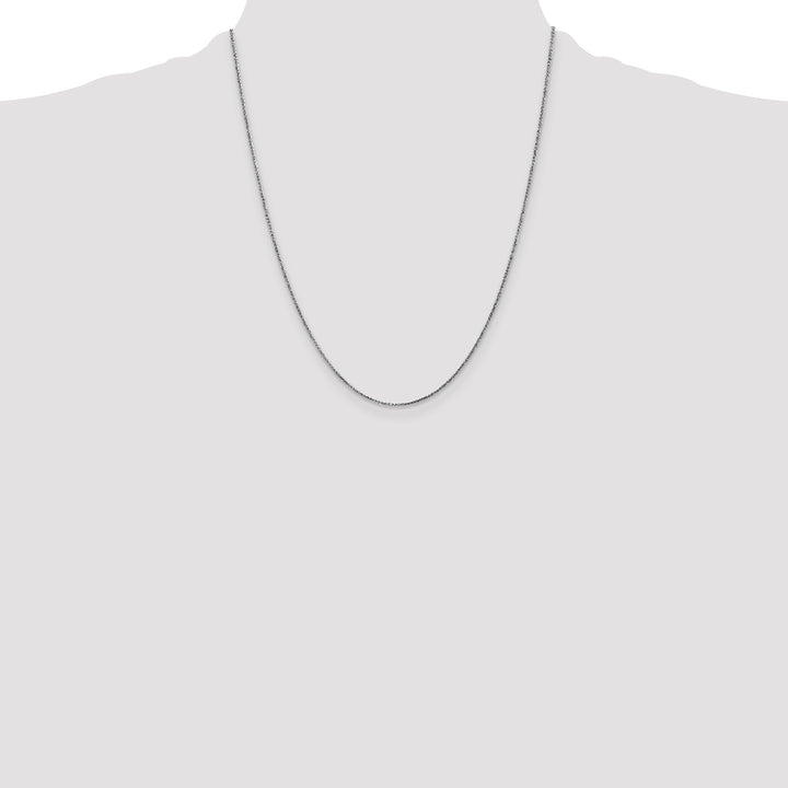 14k White Gold 1.05mm D/C Spiga with Spring Ring Clasp Chain