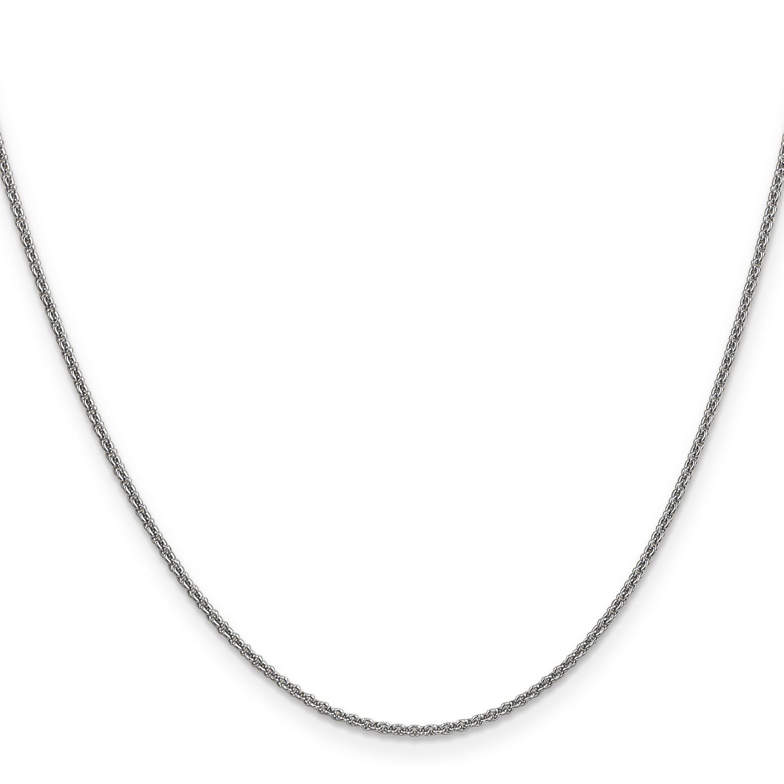 14k White Gold 1.4mm Round Open Link Cable Chain