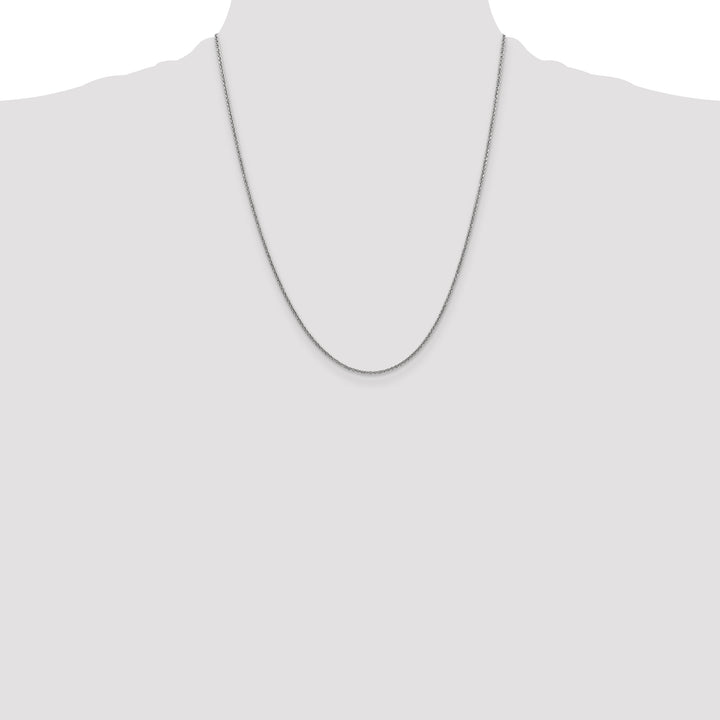 14k White Gold 1.4mm Round Open Link Cable Chain