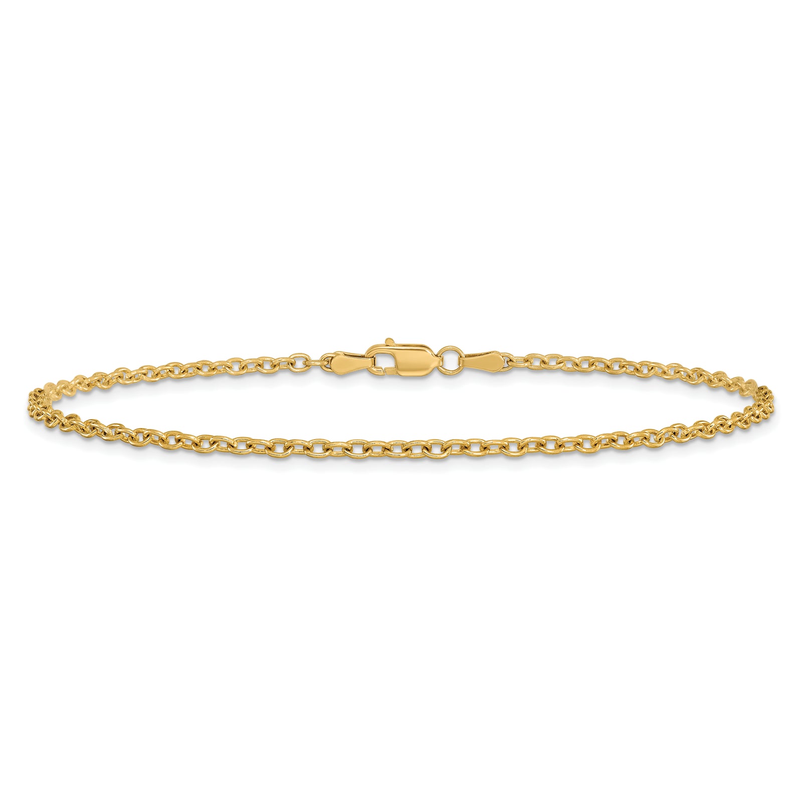 14k 2.2mm Forzantine Cable Chain Anklet