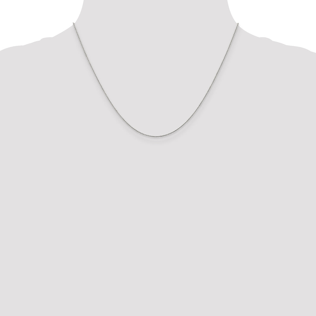 14k White Gold .75mm Round Open Link Cable Chain