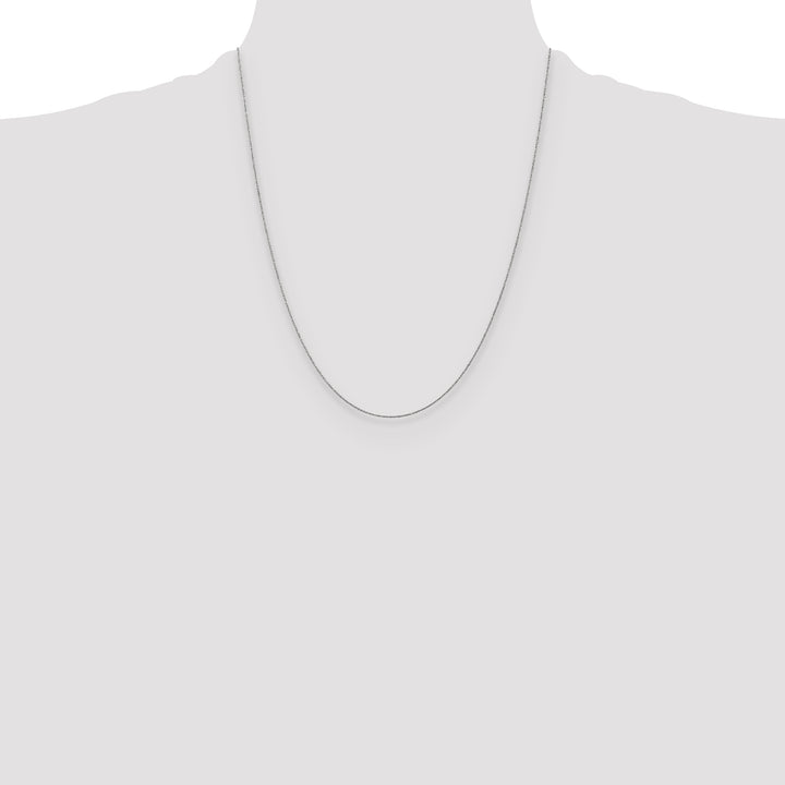 14k White Gold .75mm Round Open Link Cable Chain