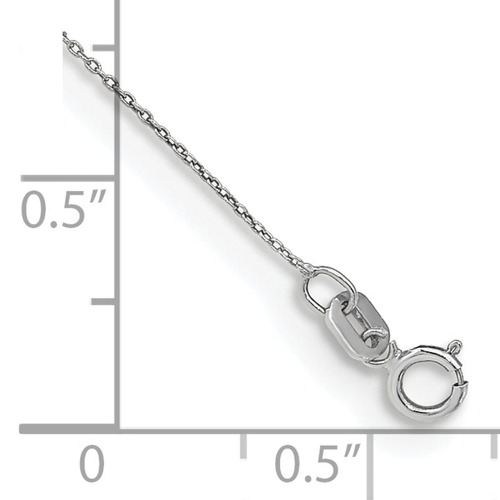 14k White Gold .75mm Round Open Link Cable Chain Anklet