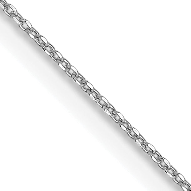 14k White Gold .6mm D/C Round Open Link Cable Chain