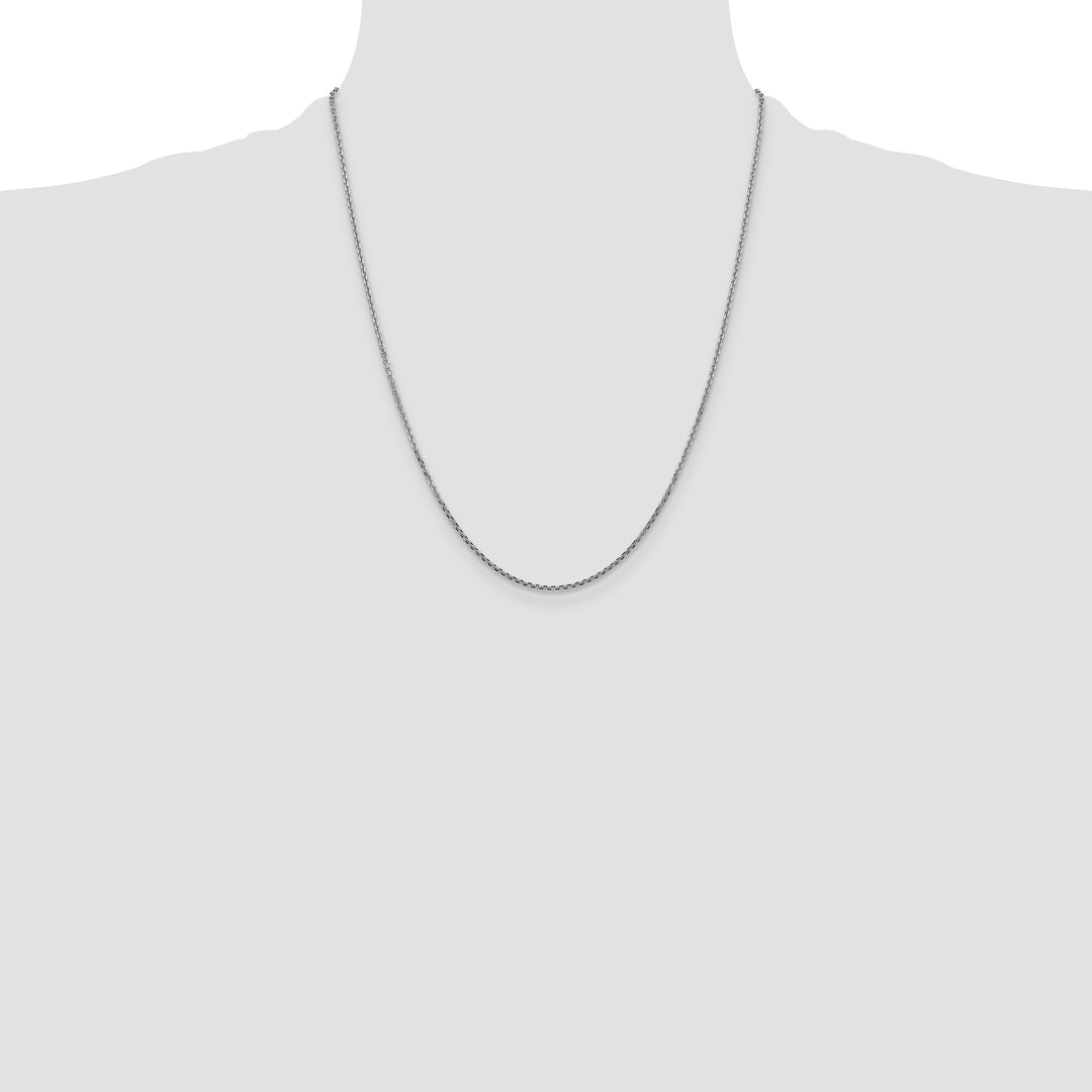 14k White Gold 1.45mm D/C Cable Chain