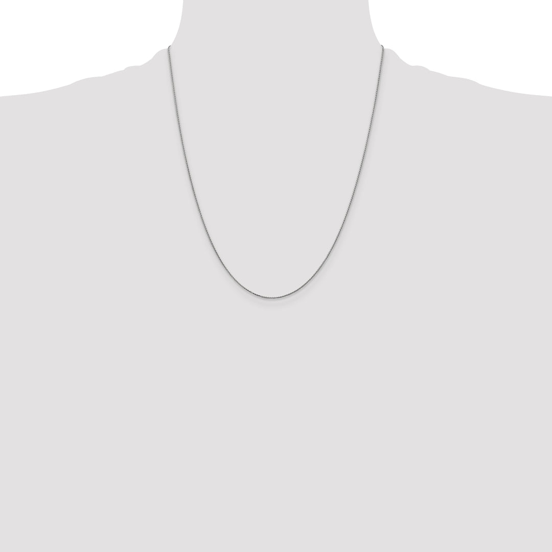 14k White Gold .85mm D/C Spiga with Spring Ring Clasp Chain