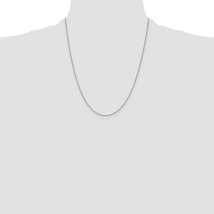 14k White Gold .85mm D/C Spiga with Spring Ring Clasp Chain