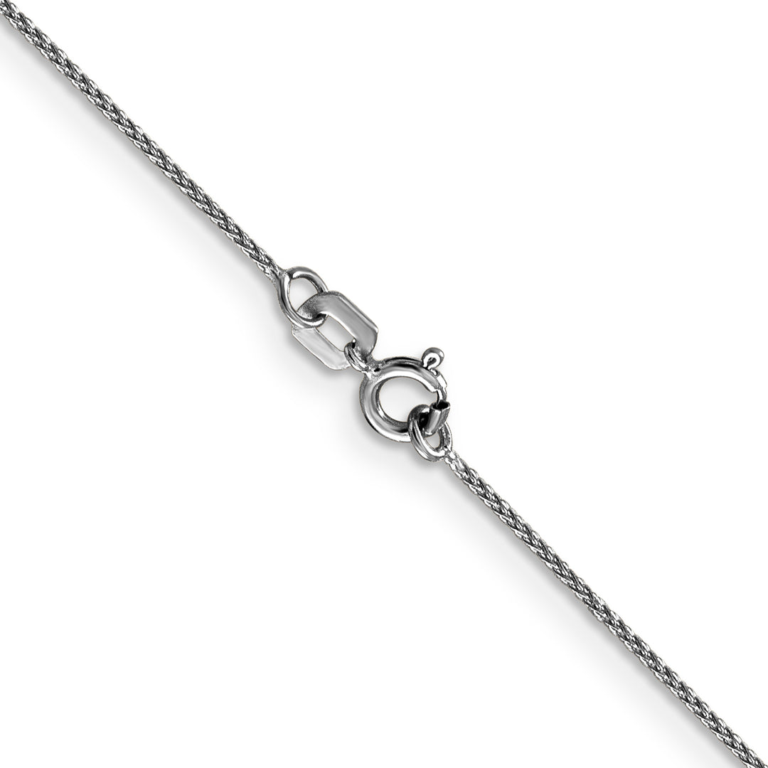 14K White Gold 30 inch .85mm Diamond-cut Spiga with Lobster Clasp Chain