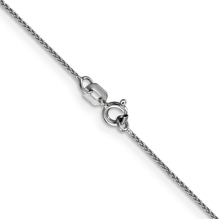 14K White Gold 30 inch .85mm Diamond-cut Spiga with Lobster Clasp Chain
