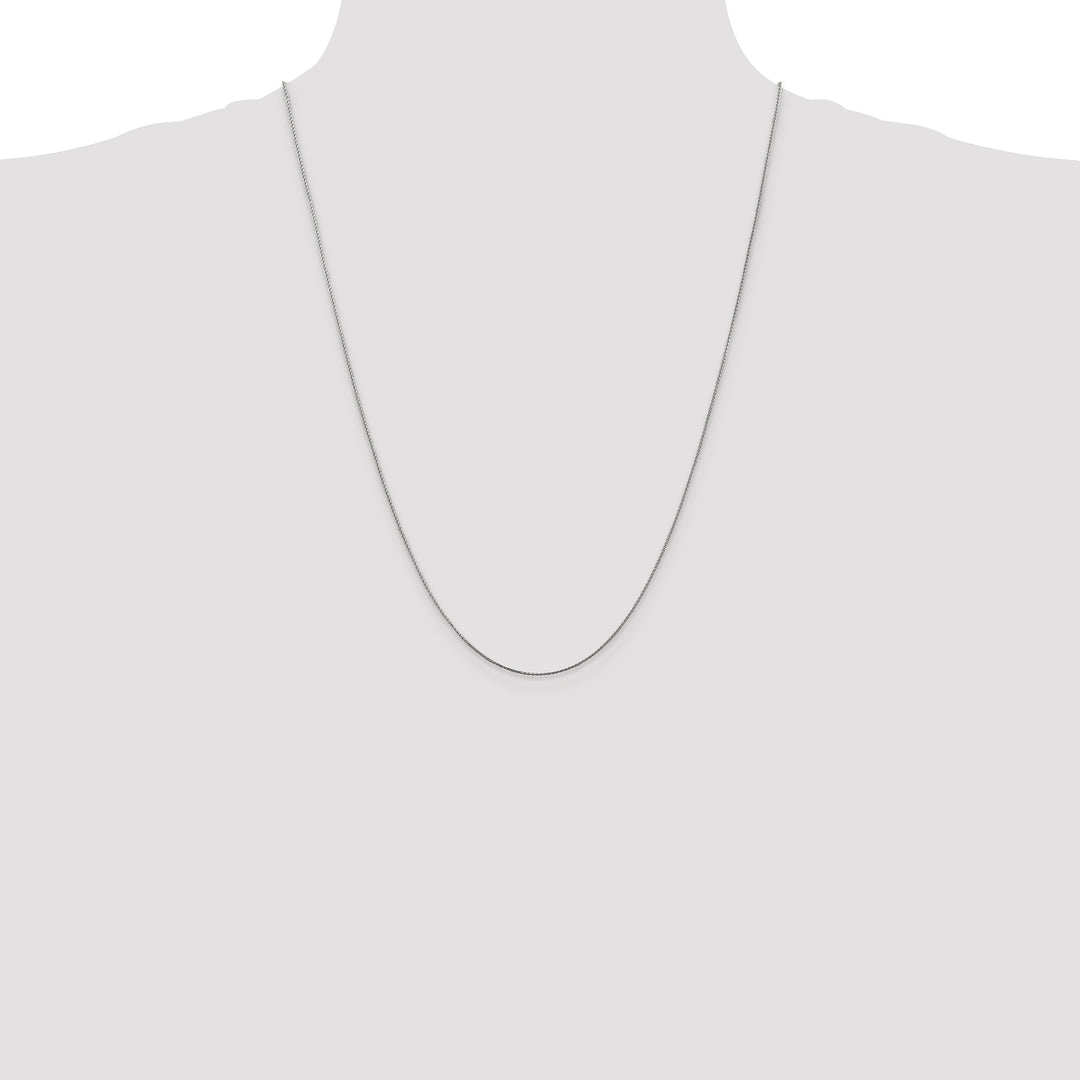 14k White Gold .85mm D/C Spiga with Lobster Clasp Chain