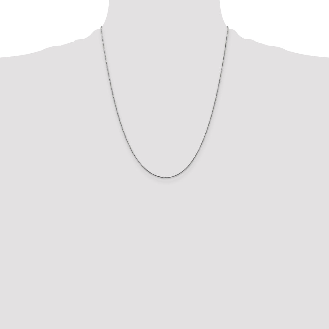 14k White Gold .85mm D/C Spiga with Lobster Clasp Chain