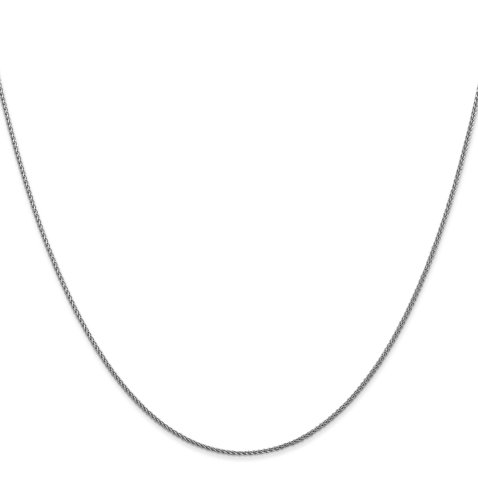 14k White Gold 1.05mm D/C Spiga with Lobster Clasp Chain