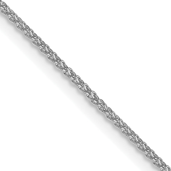 14k White Gold 1.05mm Spiga with Spring Ring Clasp Chain