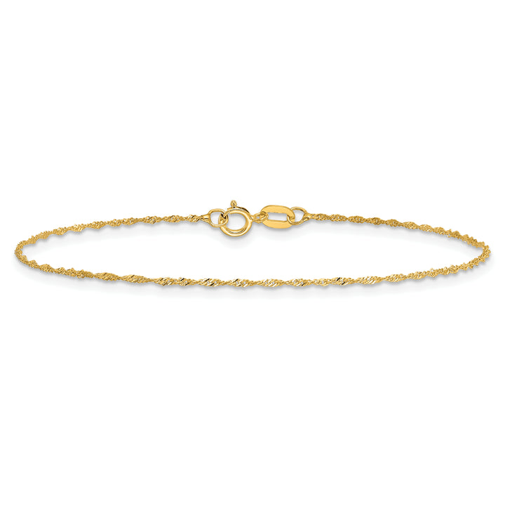 14k 1mm Singapore Chain Anklet
