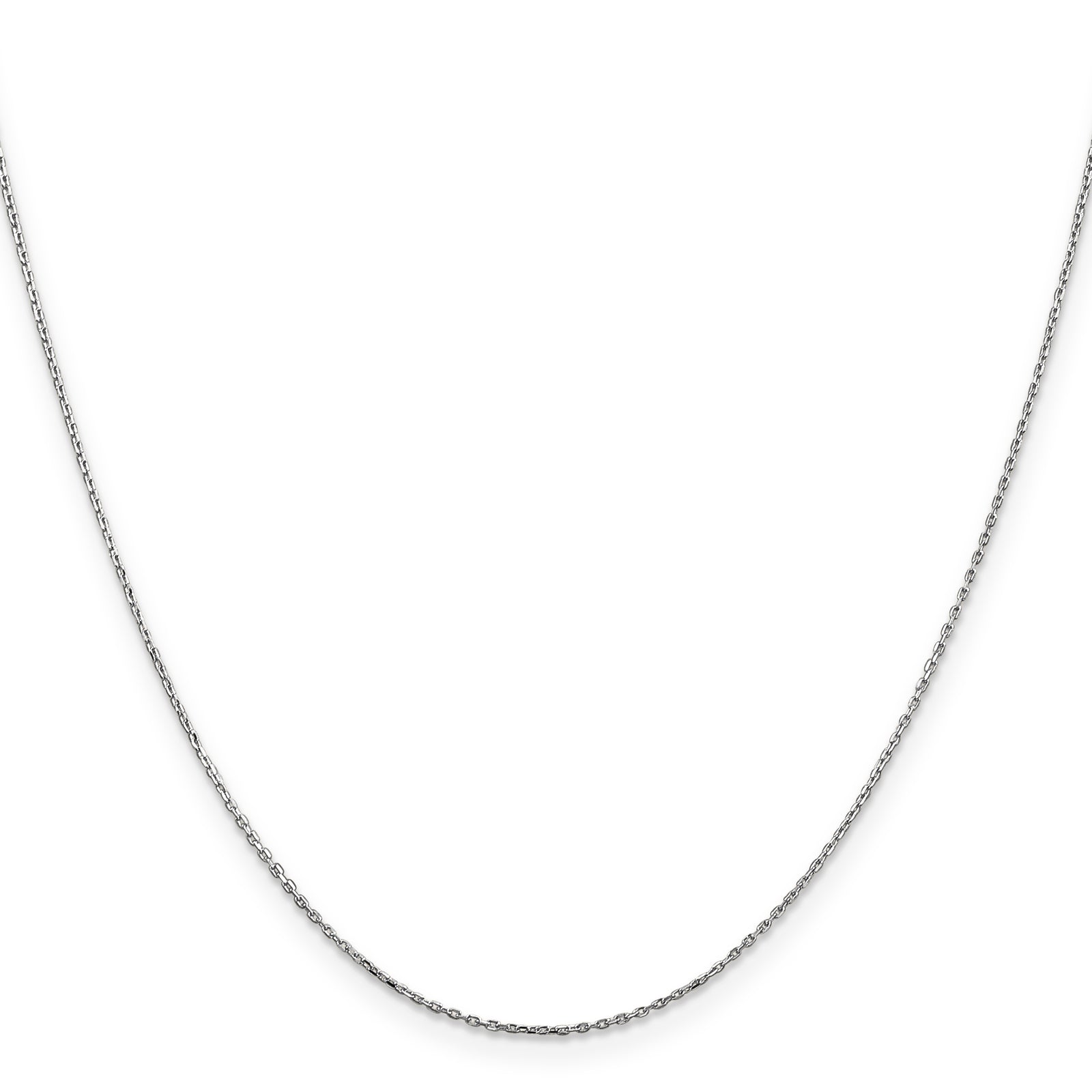 14k White Gold .8mm D/C Cable with Lobster Clasp Chain