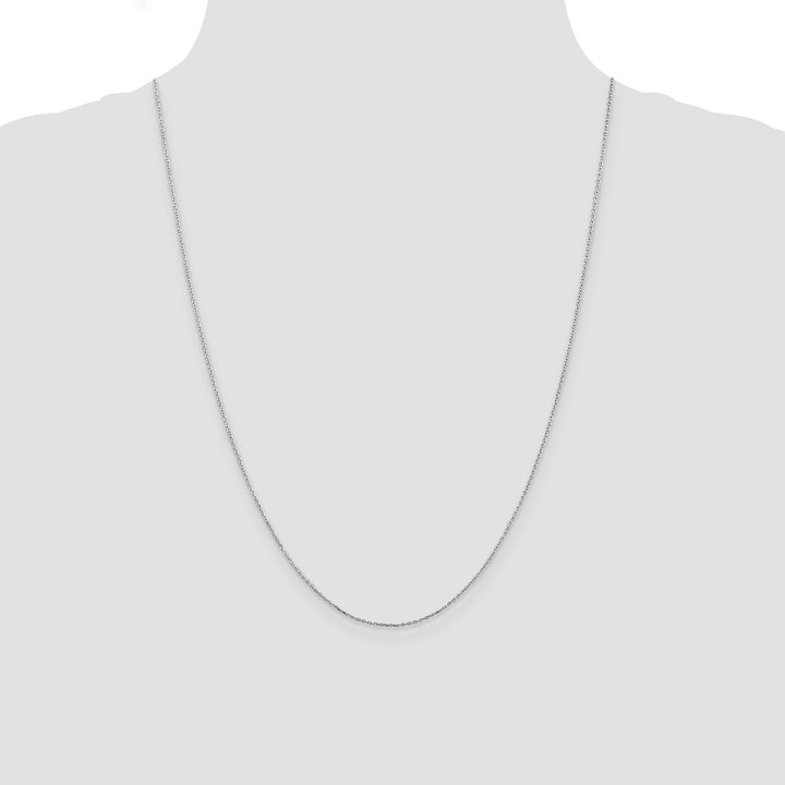 14k White Gold .8mm D/C Cable with Lobster Clasp Chain
