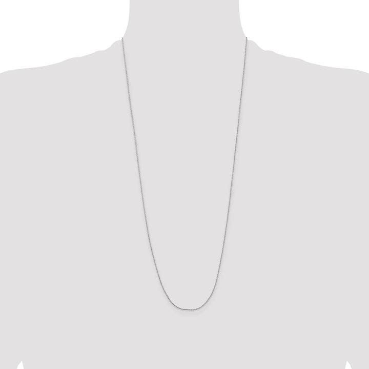 14k White Gold .8mm D/C Cable with Lobster Clasp Chain