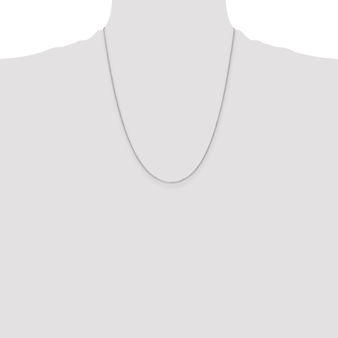 14k White Gold .8mm D/C Cable with Lobster Clasp Chain
