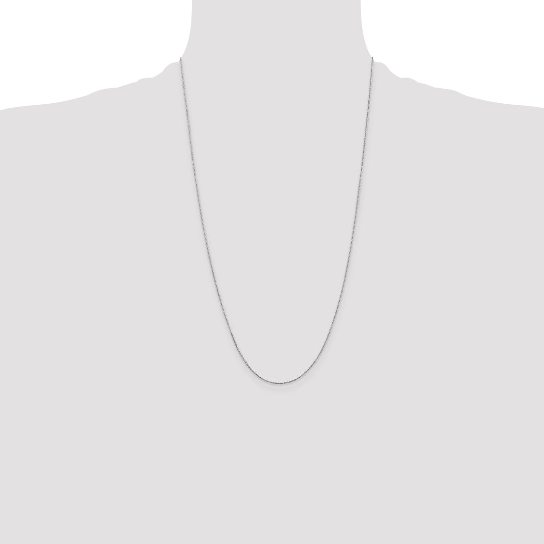 14k White Gold .8mm D/C Cable with Lobster Clasp Chain