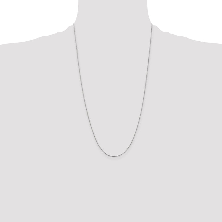 14k White Gold .8mm D/C Cable with Lobster Clasp Chain