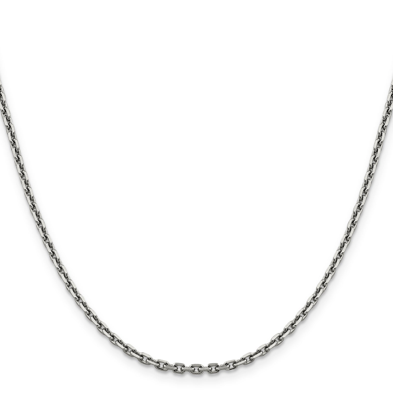 14k White Gold 2.5mm D/C Cable Chain