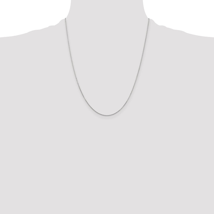 14k White Gold .8mm D/C Round Open Link Cable Chain