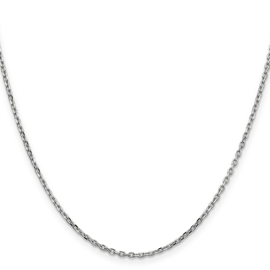 14k White Gold 1.8mm D/C Round Open Link Cable Chain